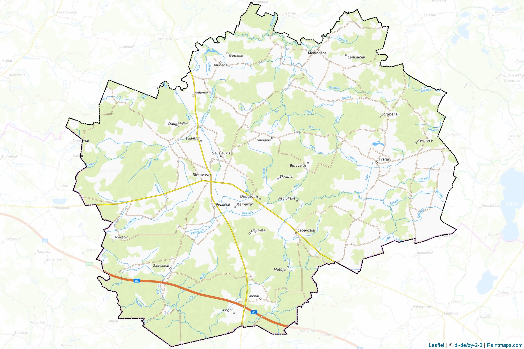 Muestras de recorte de mapas Rietavas (Telšiai)-1