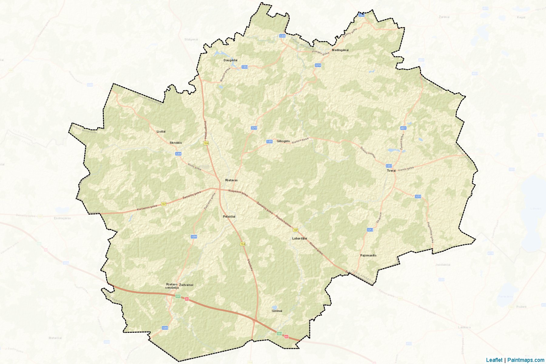 Muestras de recorte de mapas Rietavas (Telšiai)-2