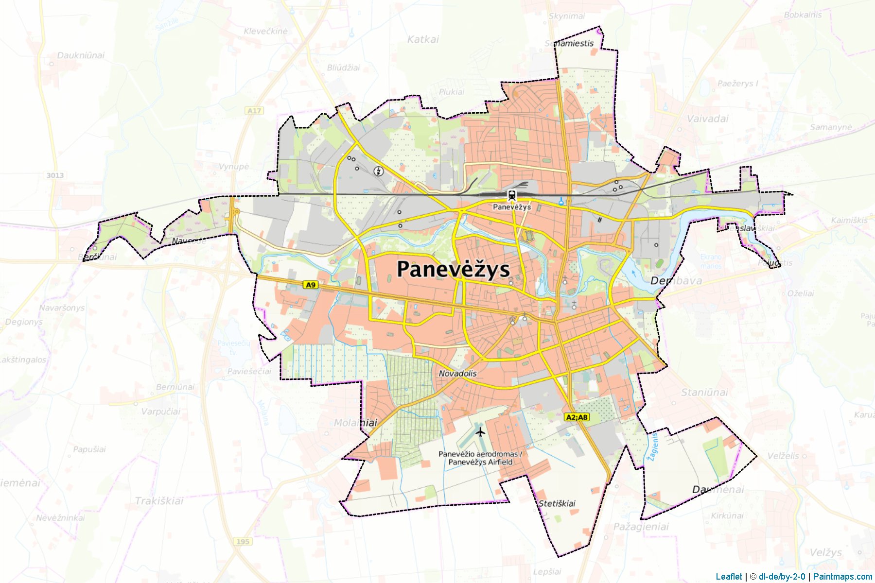 Panevezys [town] (Panevėžys County) Map Cropping Samples-1