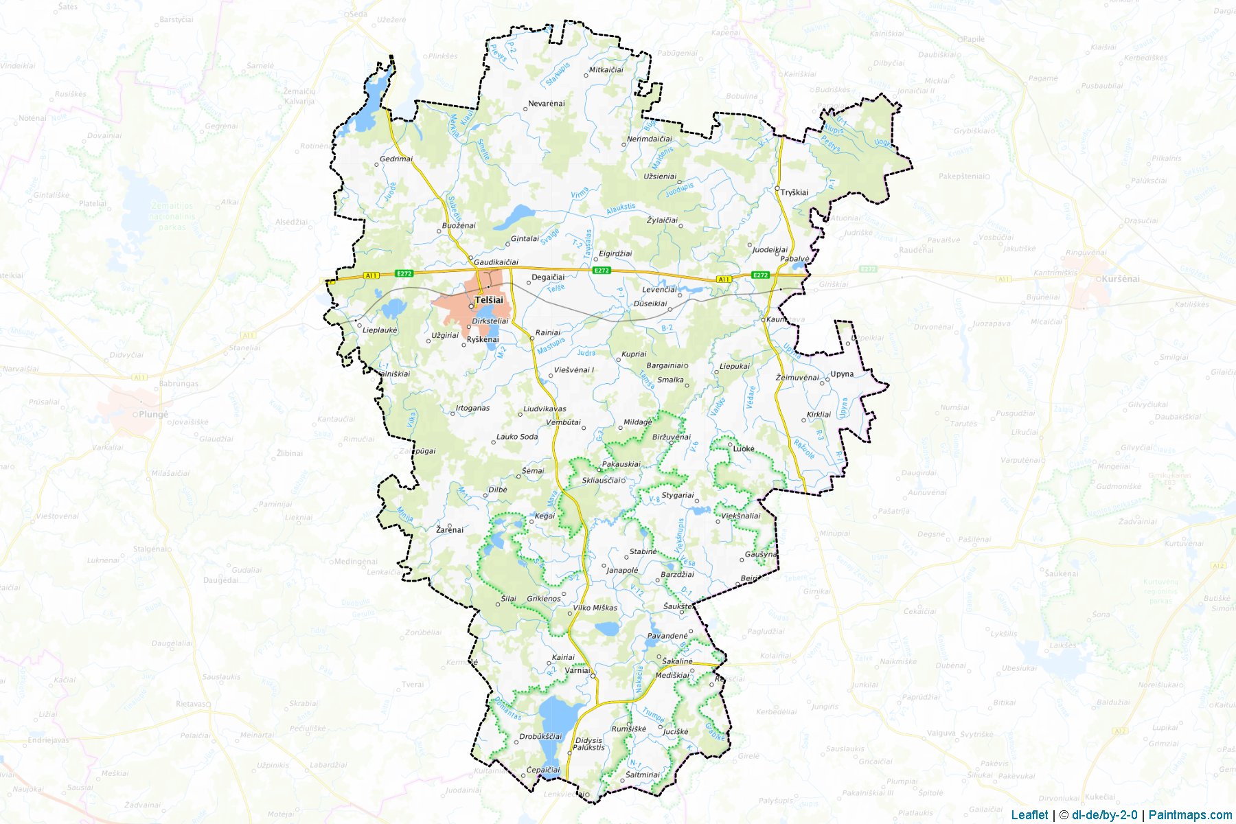 Muestras de recorte de mapas Telšiai (Telšiai)-1