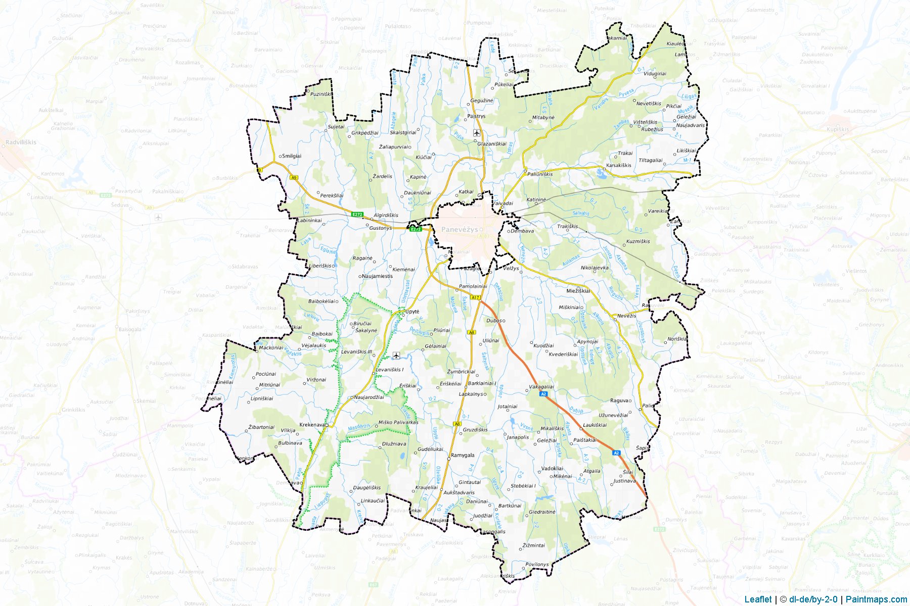 Panevežys (Panevezys County) Haritası Örnekleri-1