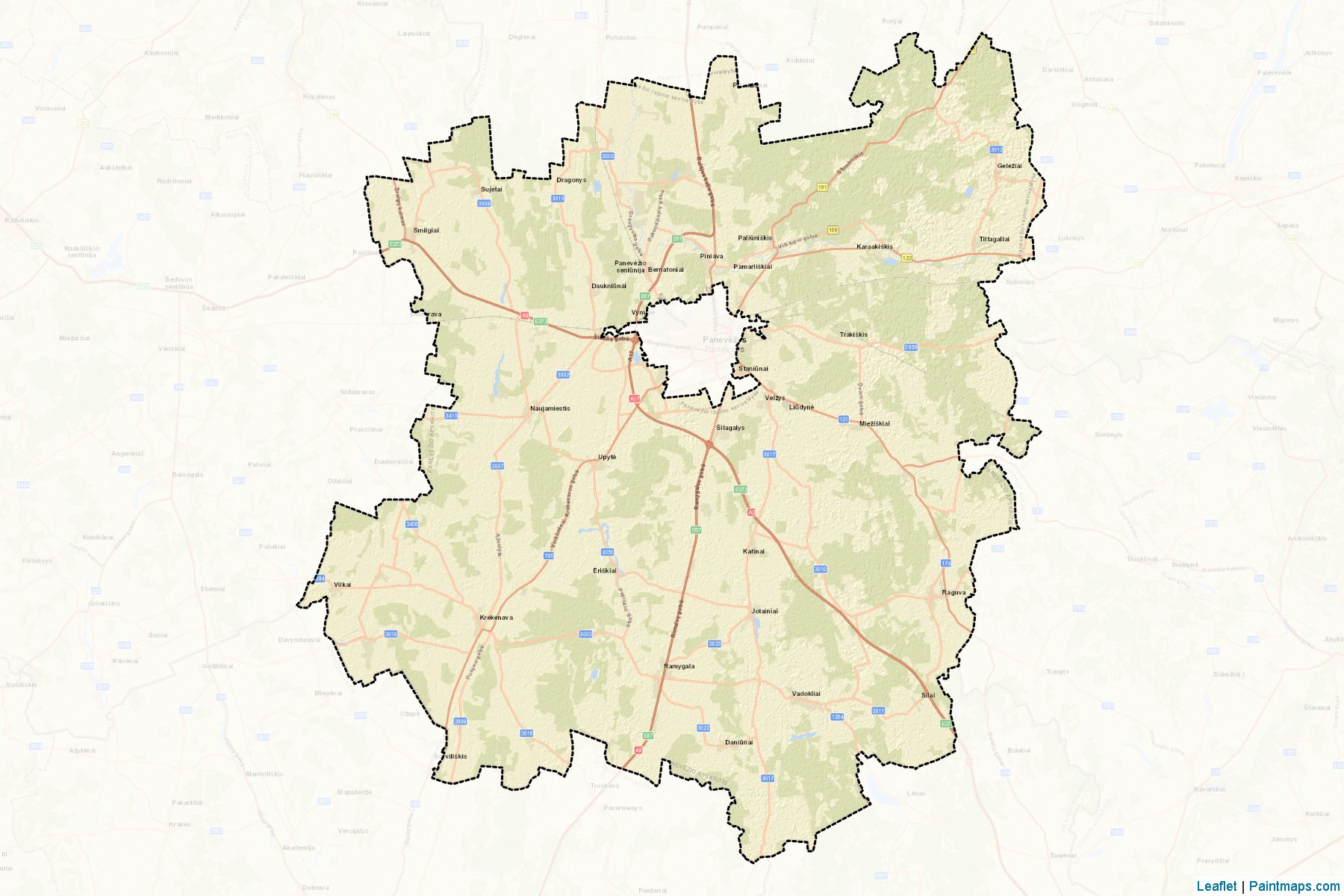 Panevezys (Panevėžys County) Map Cropping Samples-2