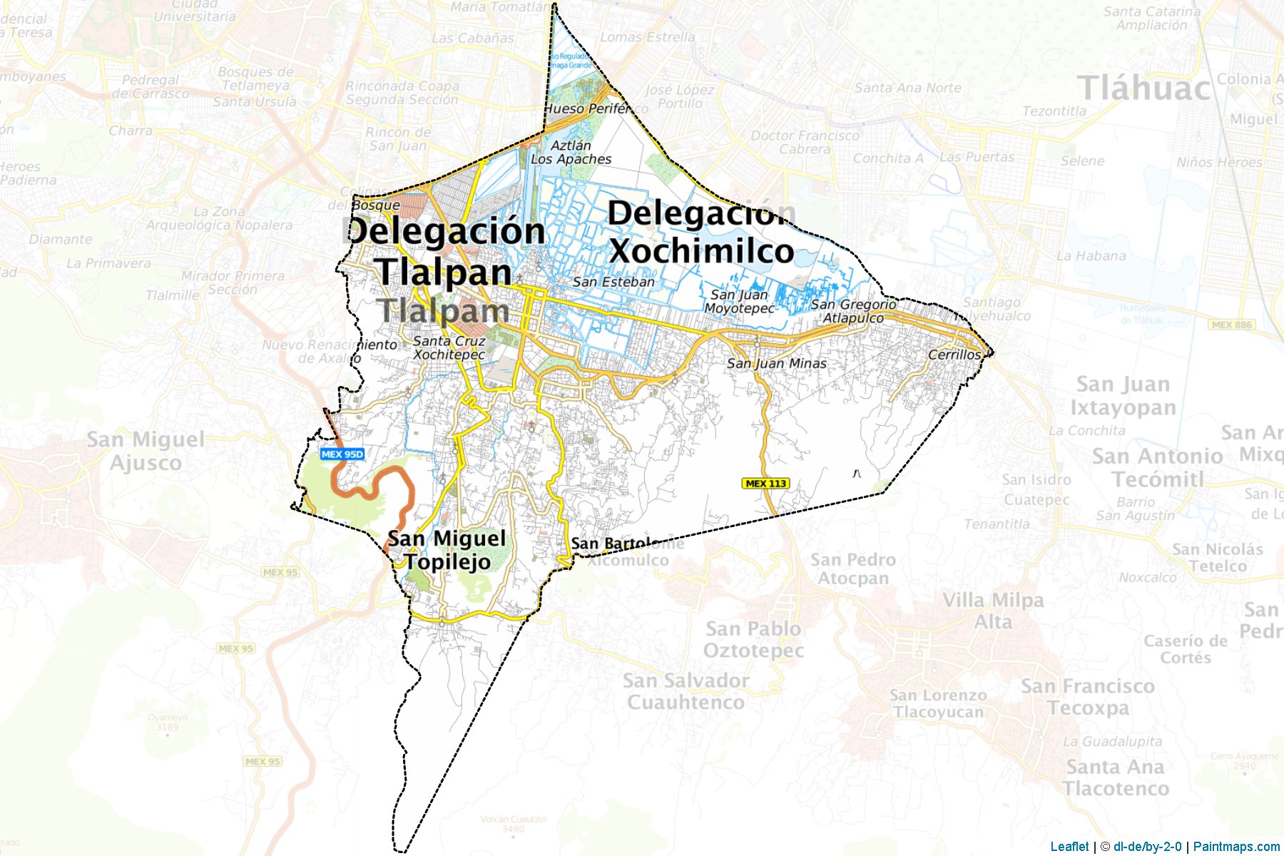 Xochimilco (Ciudad de México) Map Cropping Samples-1