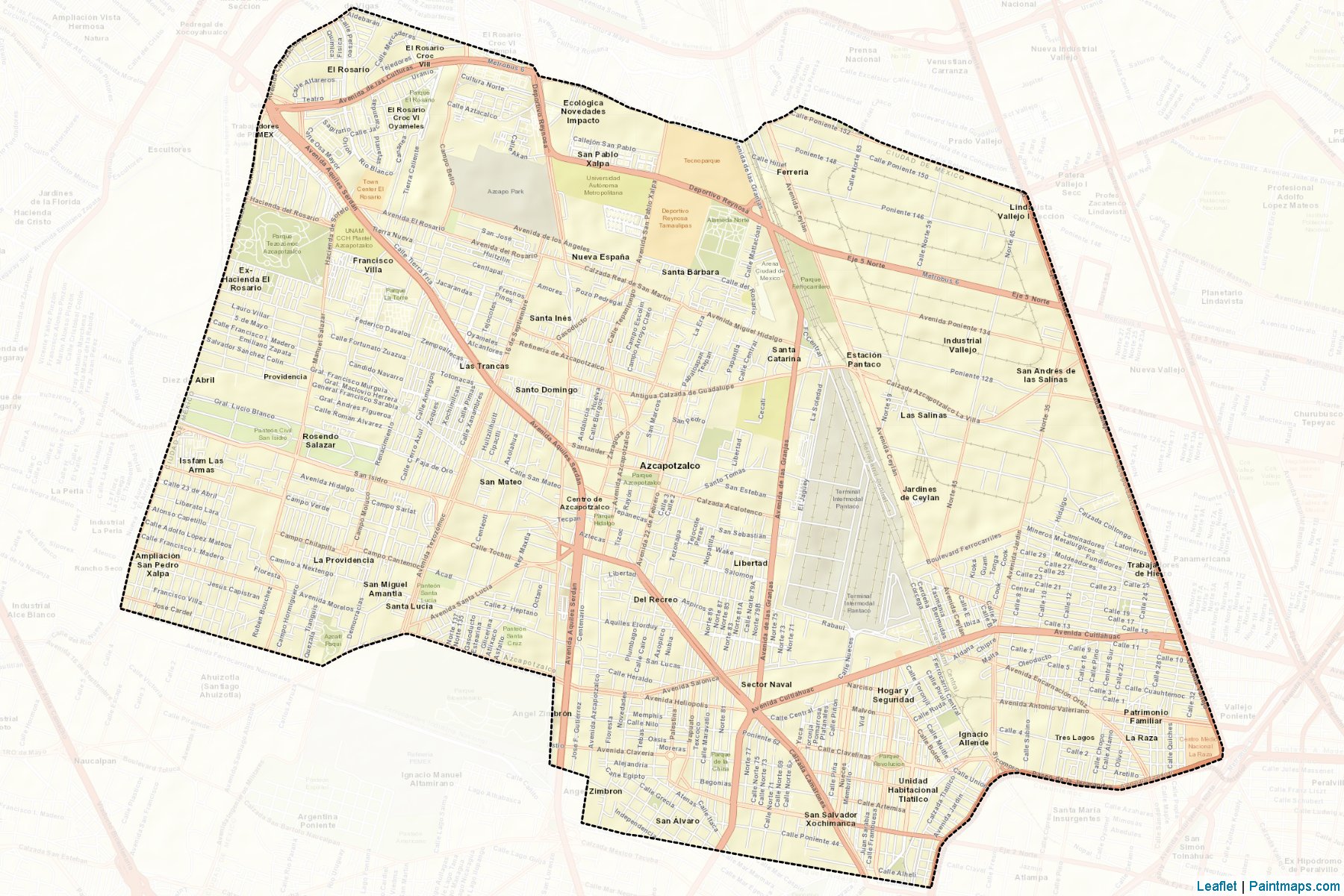 Azcapotzalco (Ciudad de México) Haritası Örnekleri-2