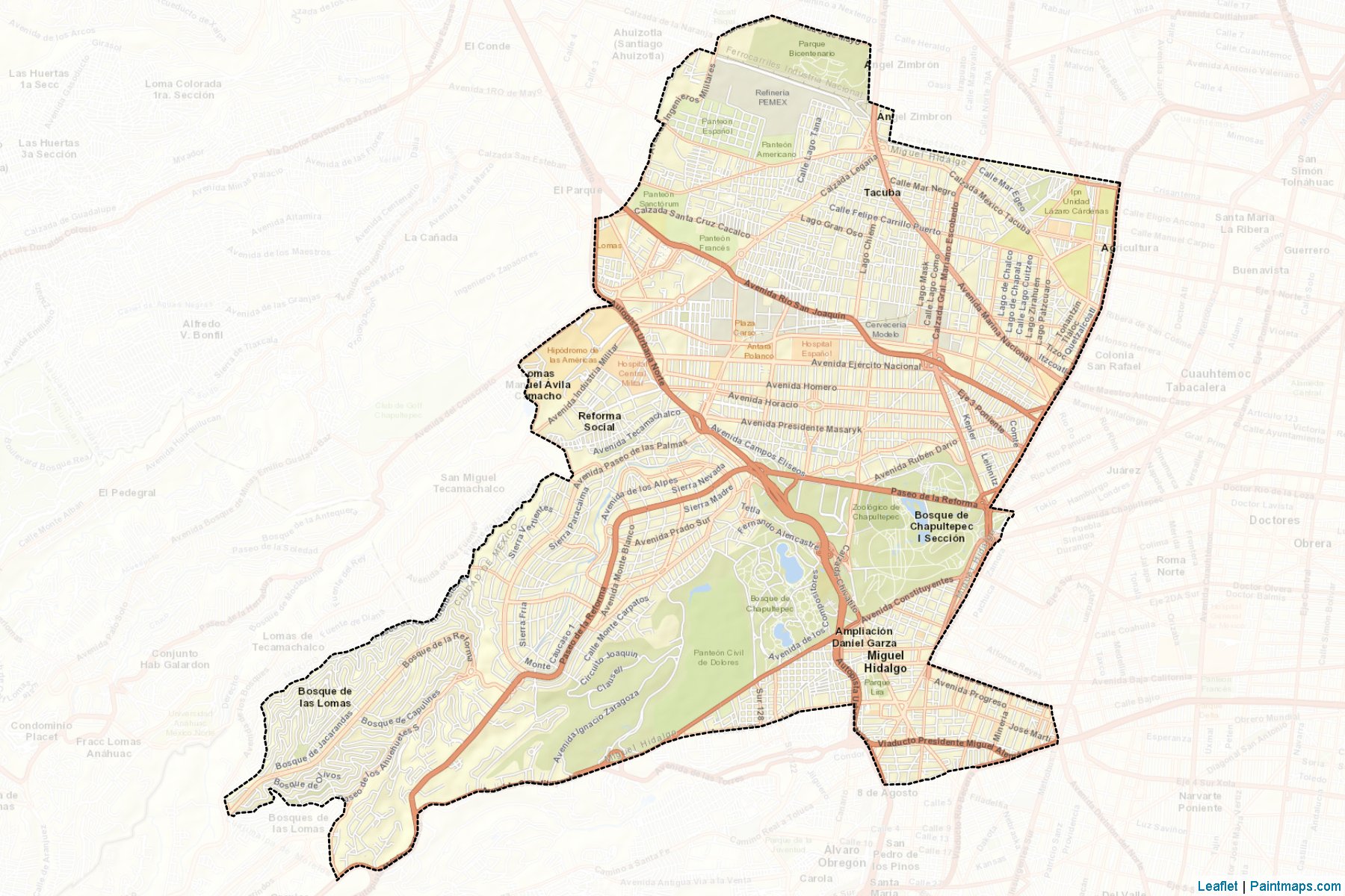 Muestras de recorte de mapas Miguel Hidalgo (Ciudad de México)-2