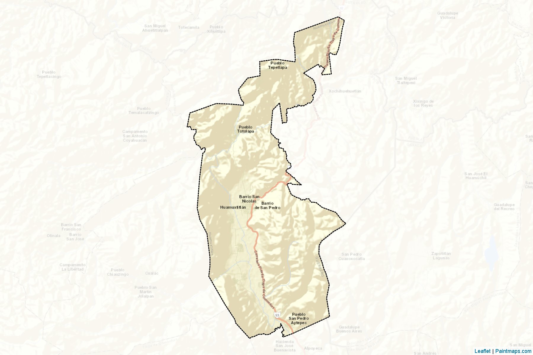 Muestras de recorte de mapas Huamuxtitlán (Guerrero)-2