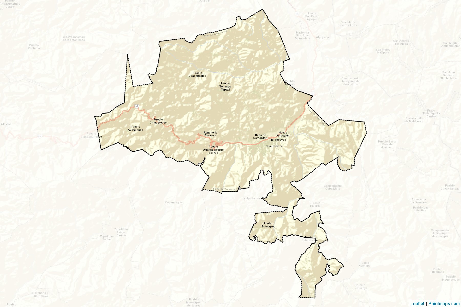 Muestras de recorte de mapas Tlapa de Comonfort (Guerrero)-2