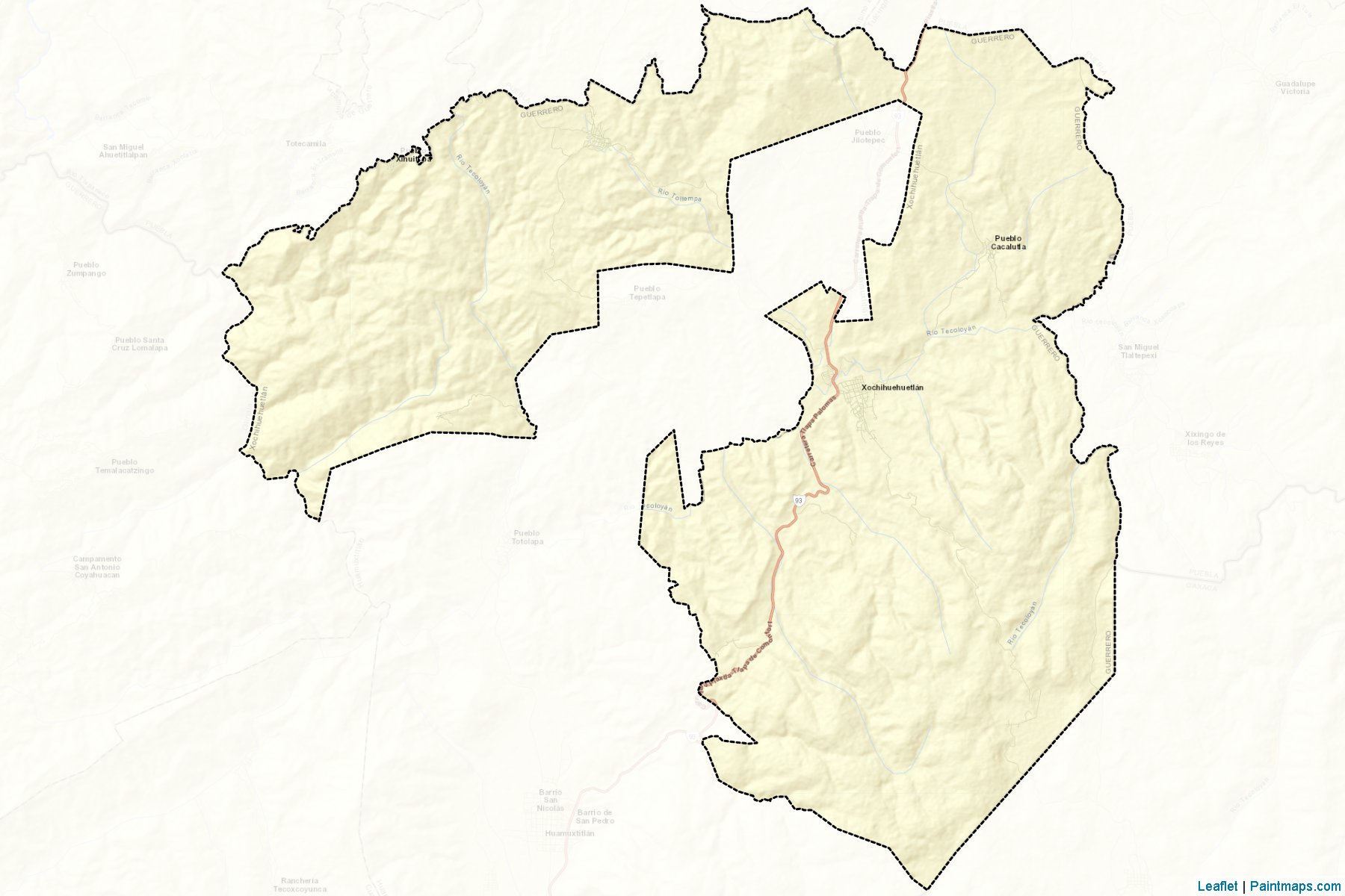 Muestras de recorte de mapas Xochihuehuetlán (Guerrero)-2