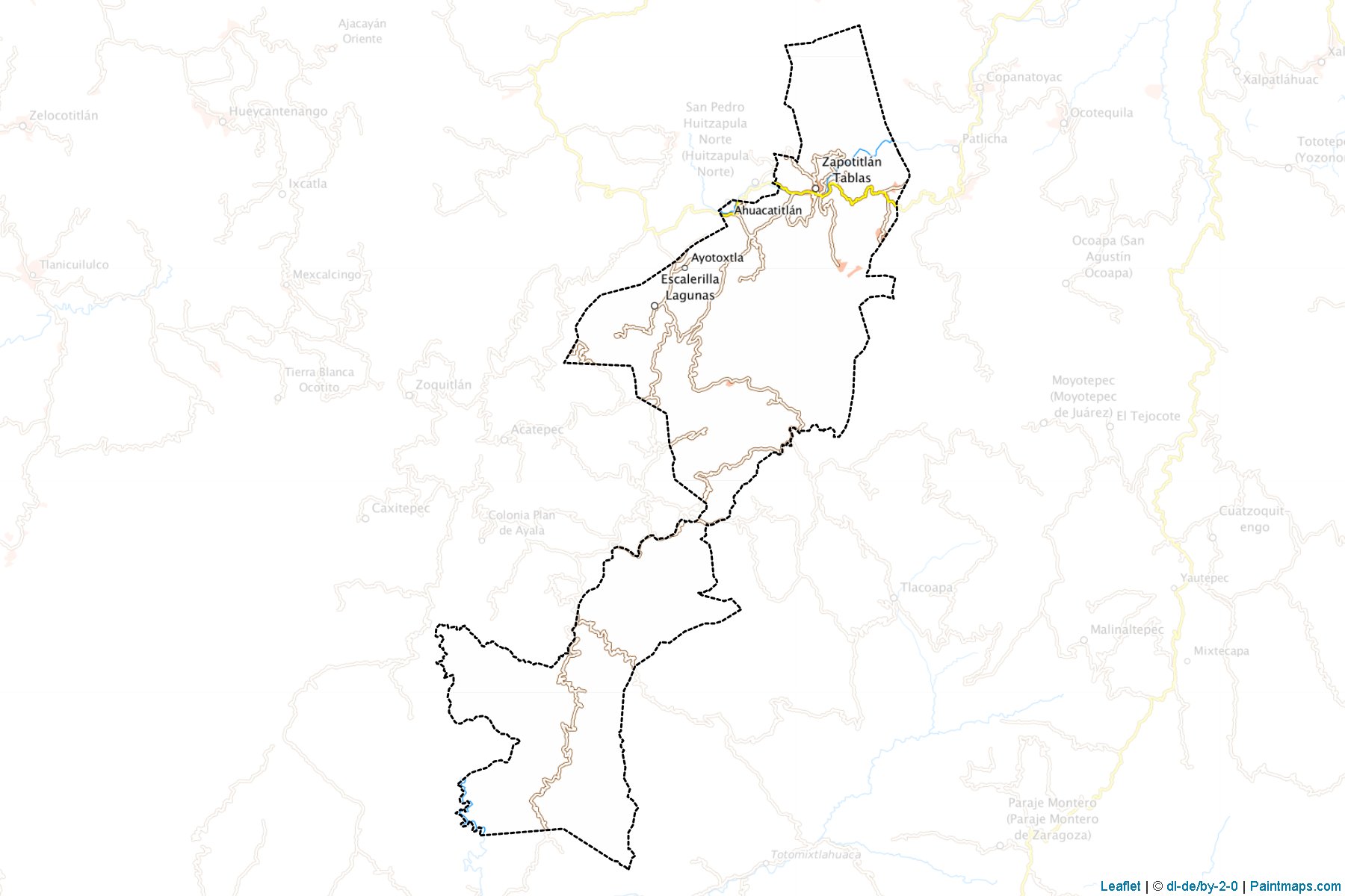 Zapotitlán Tablas (Guerrero) Haritası Örnekleri-1