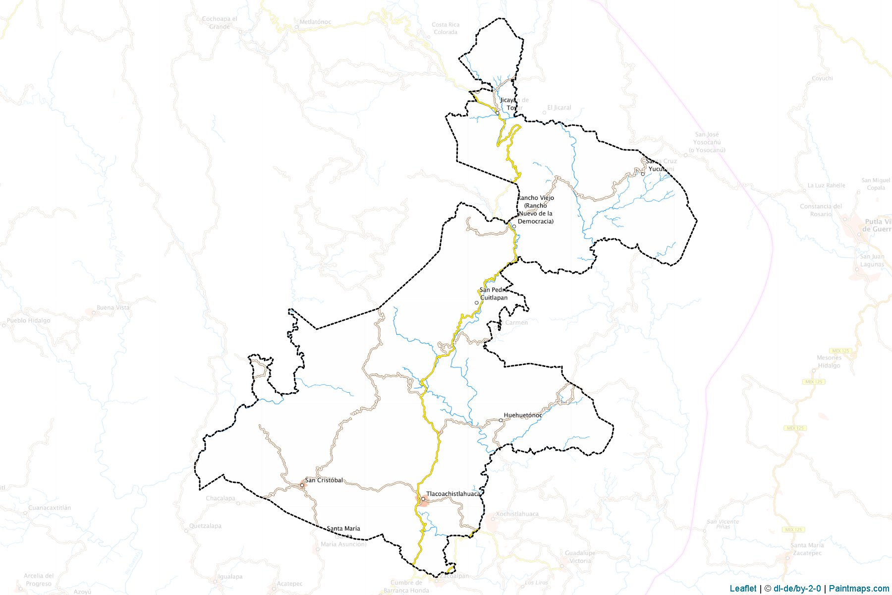 Muestras de recorte de mapas Tlacoachistlahuaca (Guerrero)-1