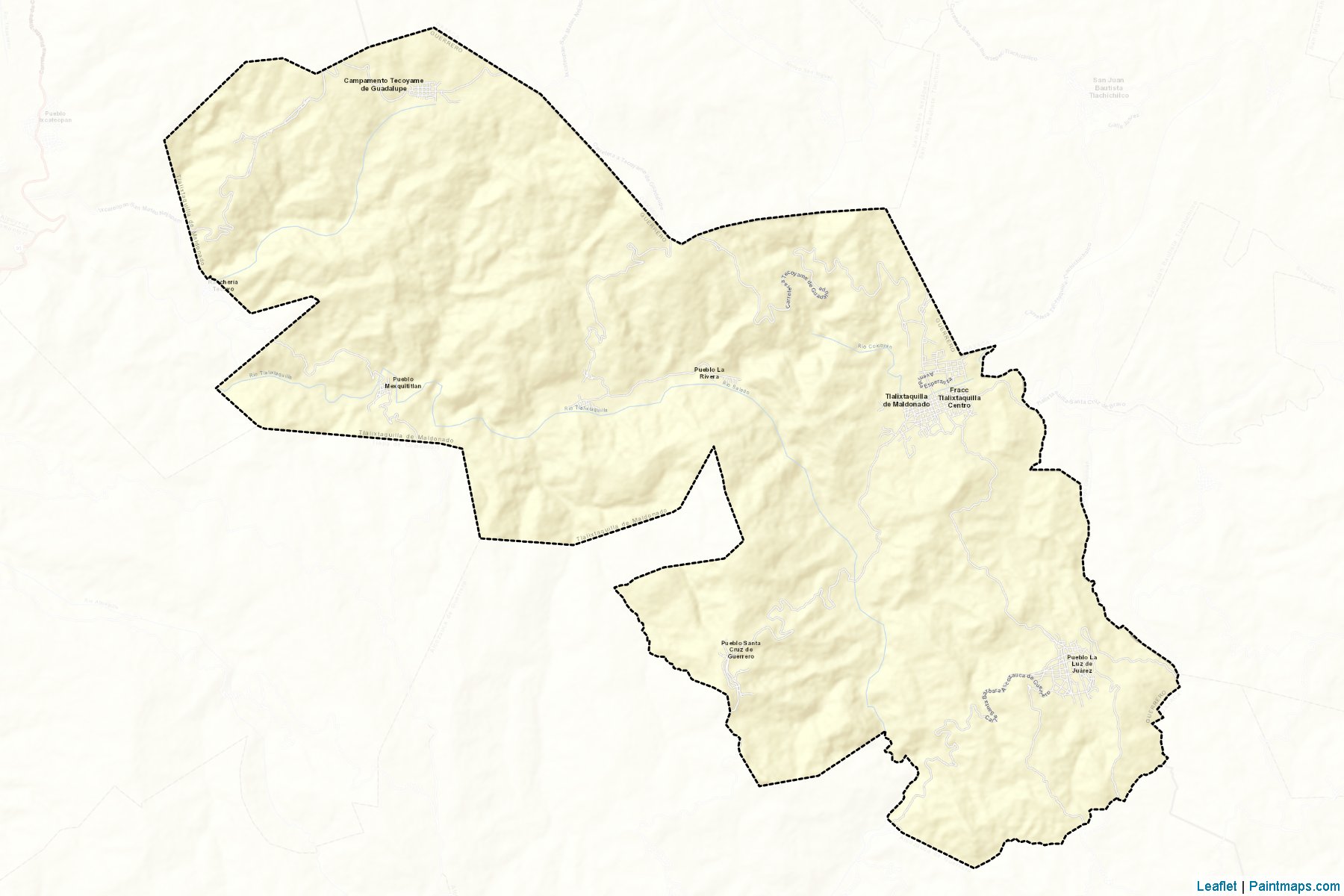 Tlalixtaquilla de Maldonado (Guerrero) Haritası Örnekleri-2