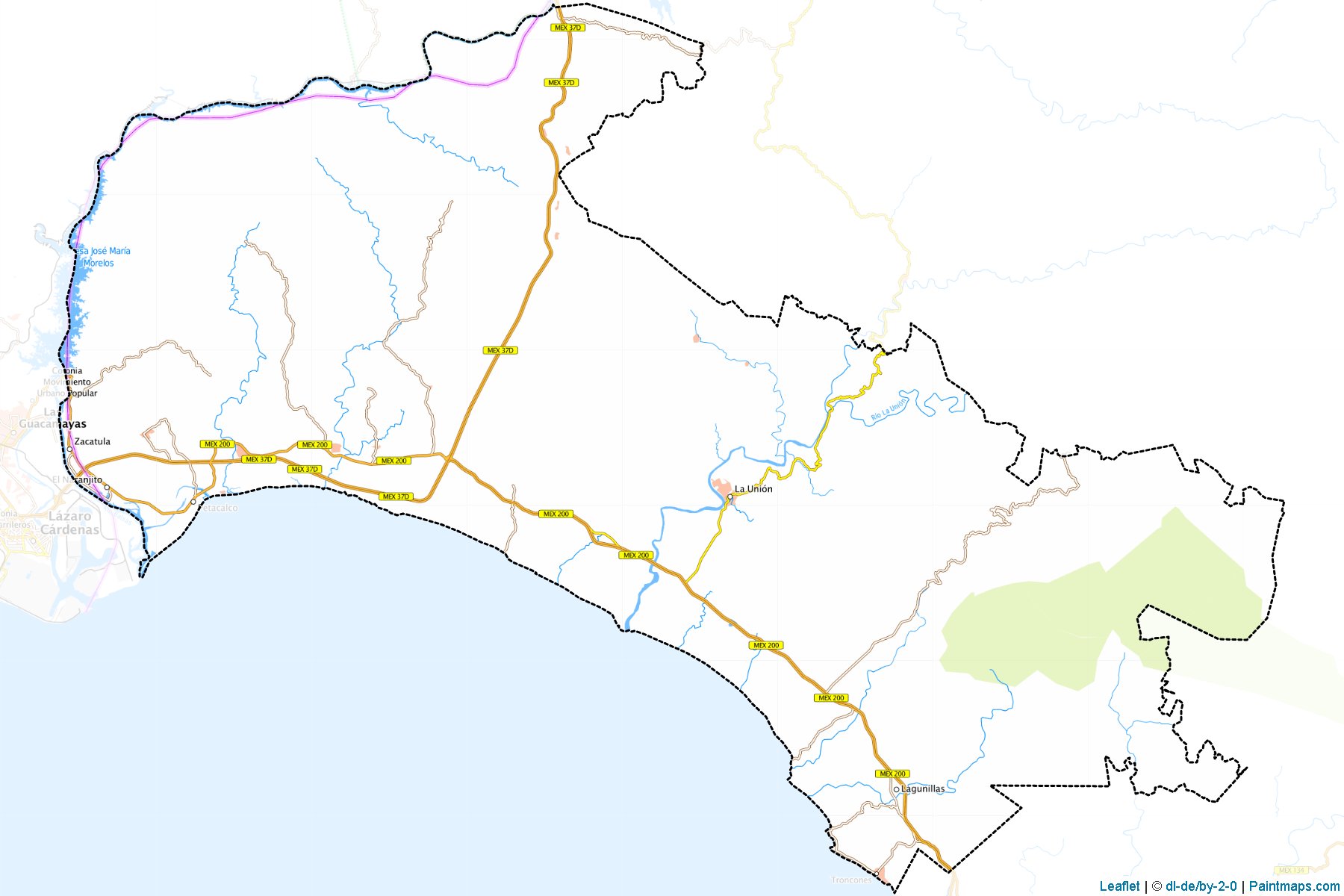 Muestras de recorte de mapas La Unión de Isidoro Montes de Oca (Guerrero)-1