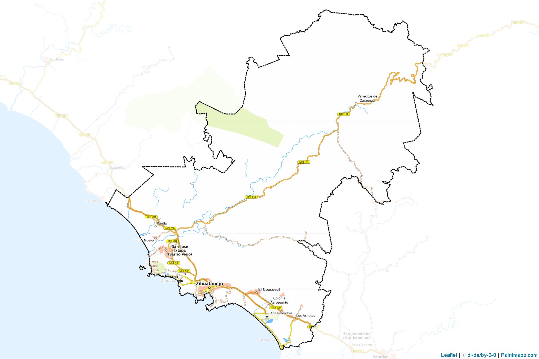 Muestras de recorte de mapas Zihuatanejo de Azueta (Guerrero)-1