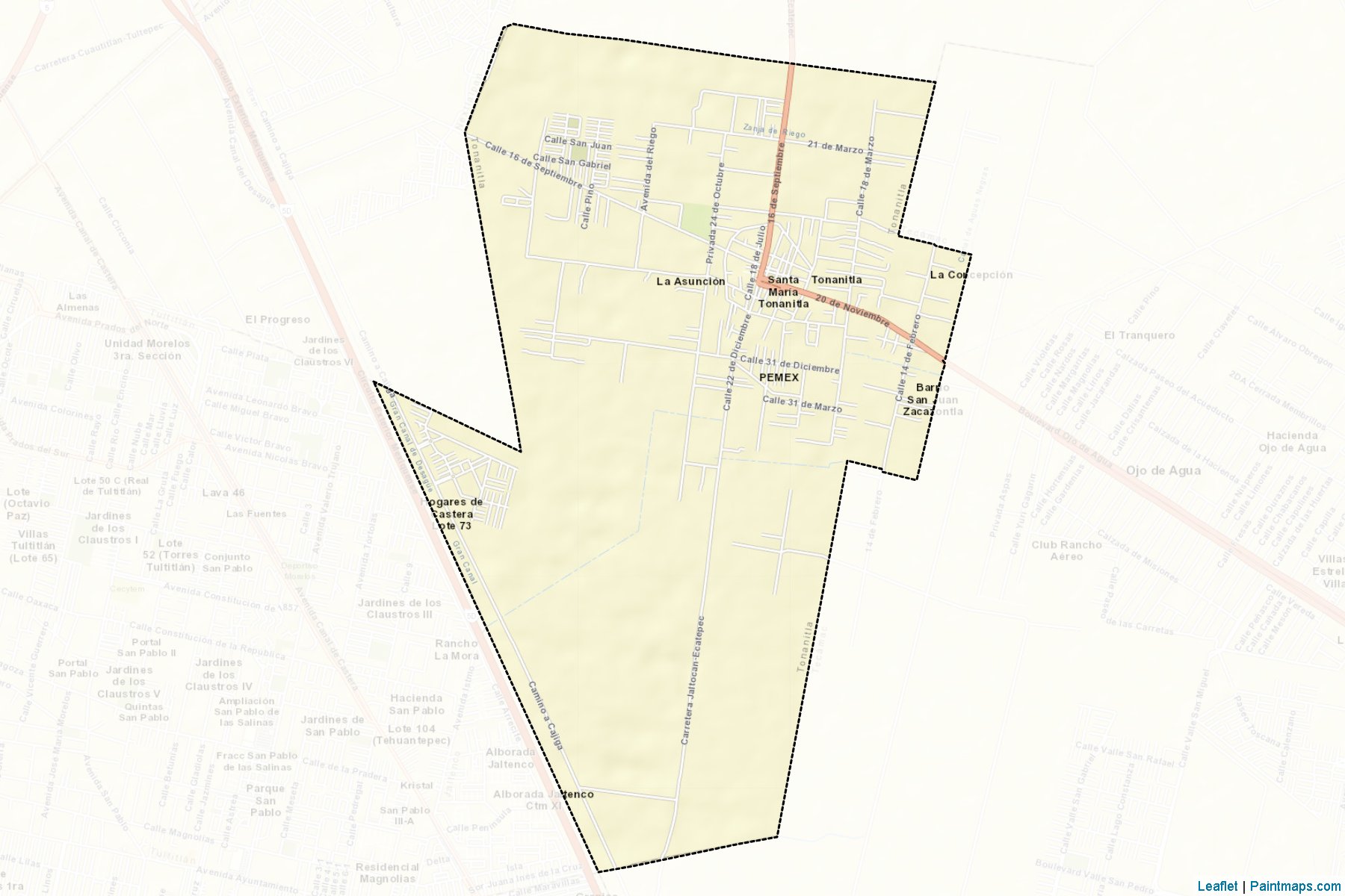 Muestras de recorte de mapas Tonanitla (México)-2