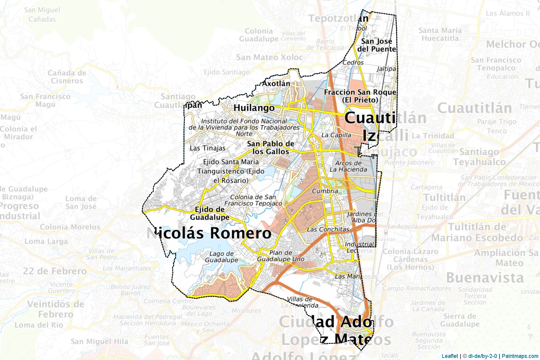 Cuautitlán Izcalli (México) Map Cropping Samples-1