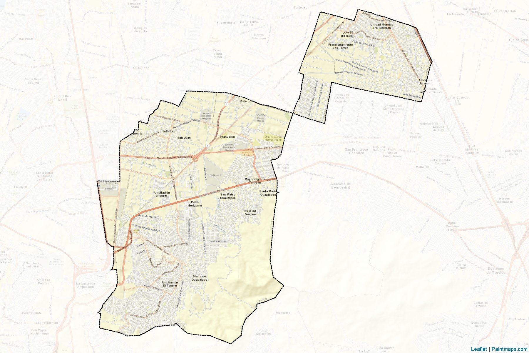 Tultitlán (Meksika) Haritası Örnekleri-2