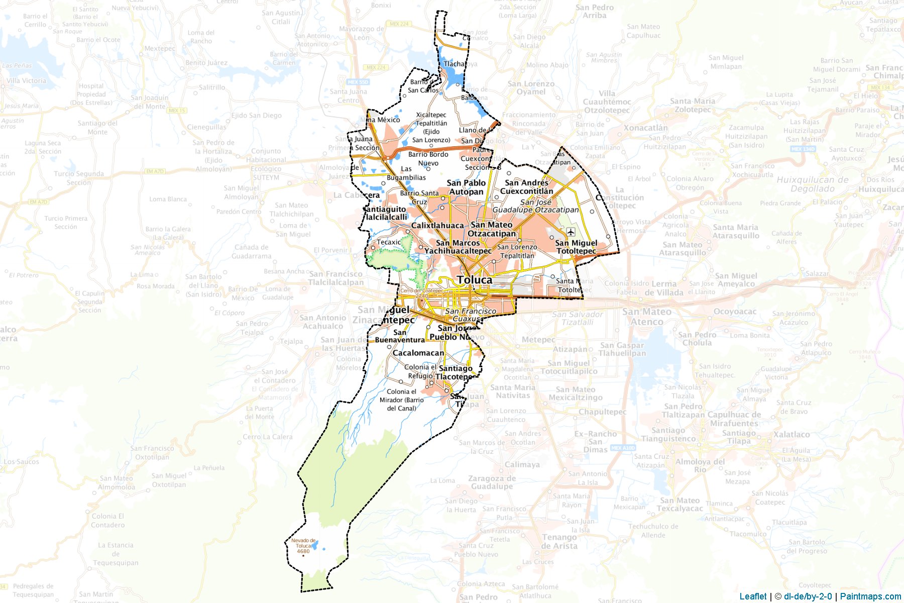 Muestras de recorte de mapas Toluca (México)-1