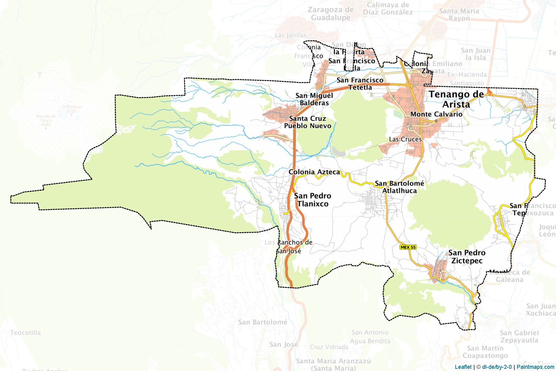 Tenango del Valle (México) Map Cropping Samples-1