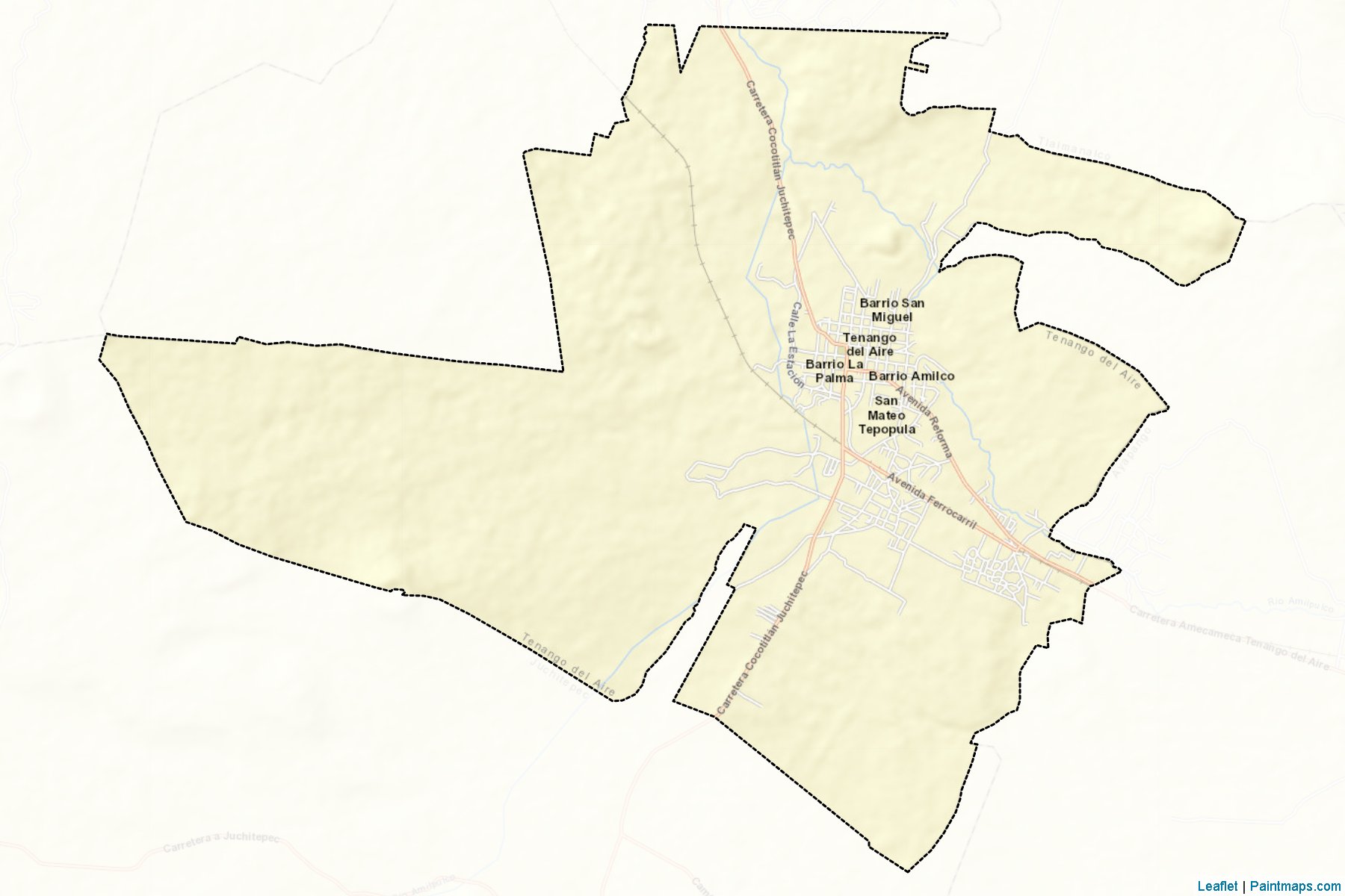 Muestras de recorte de mapas Tenango del Aire (México)-2