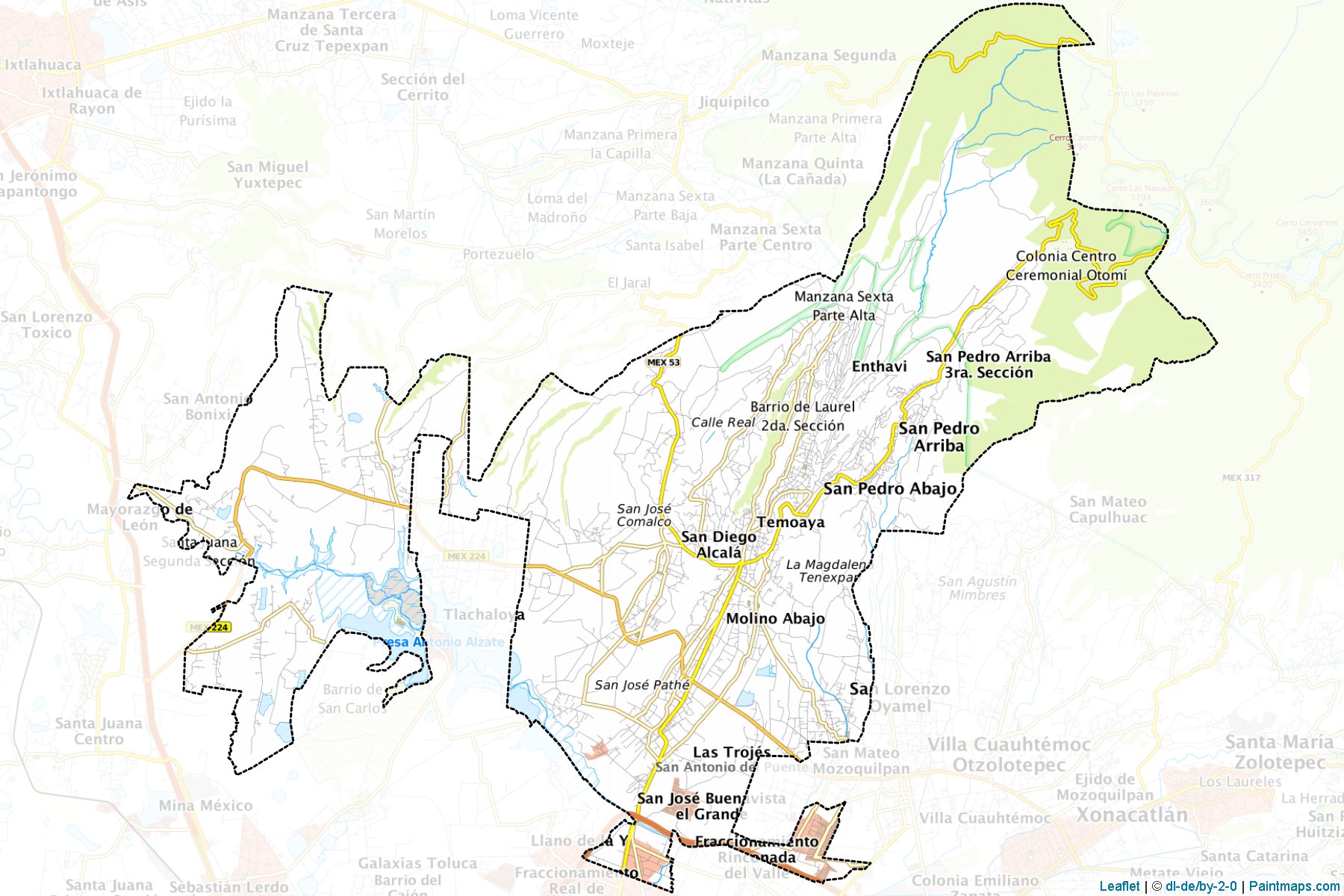 Muestras de recorte de mapas Temoaya (México)-1