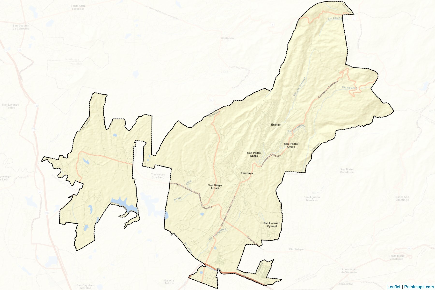 Muestras de recorte de mapas Temoaya (México)-2