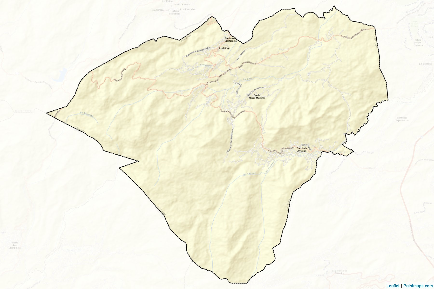 Muestras de recorte de mapas Jilotzingo (México)-2