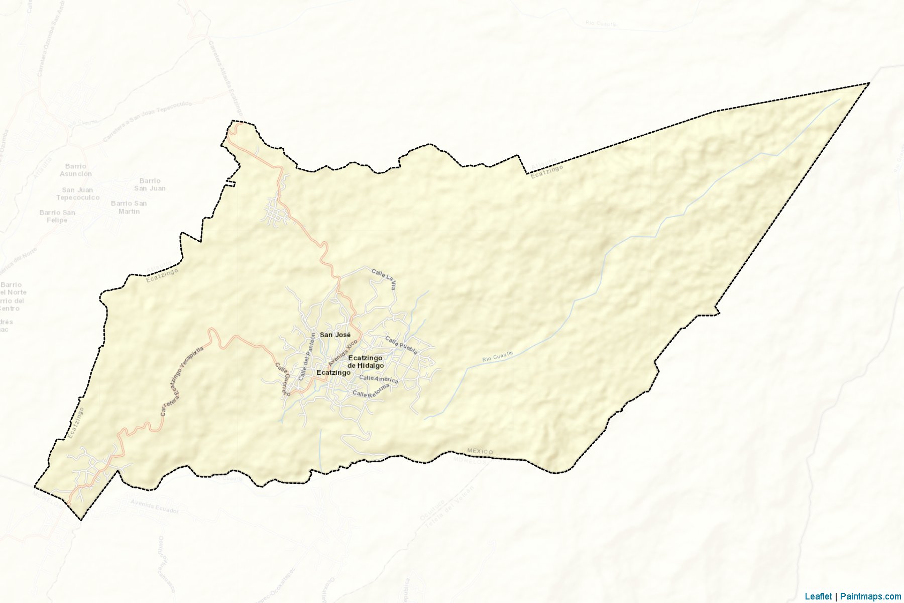 Muestras de recorte de mapas Ecatzingo (México)-2