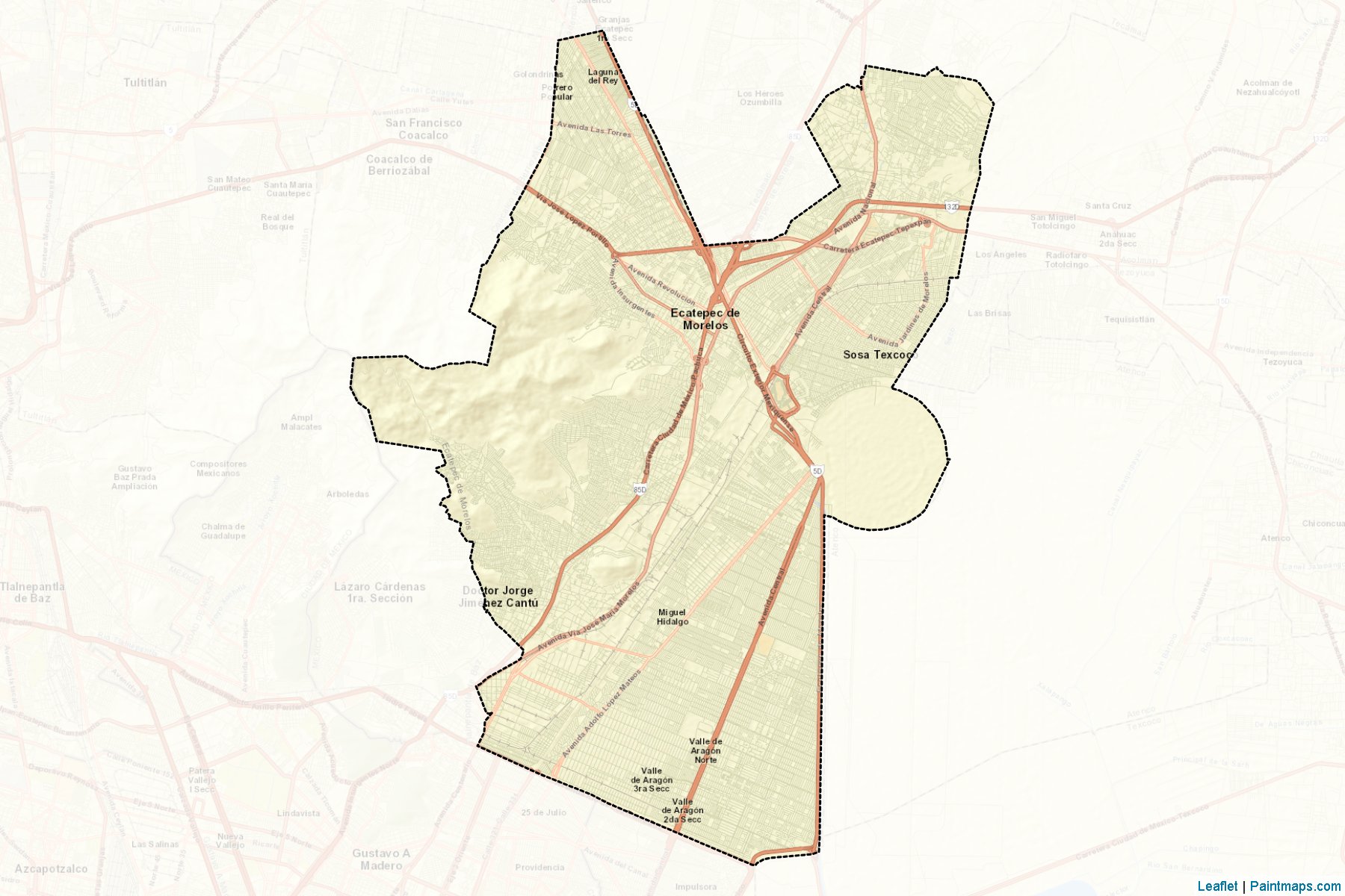 Ecatepec de Morelos (Meksika) Haritası Örnekleri-2