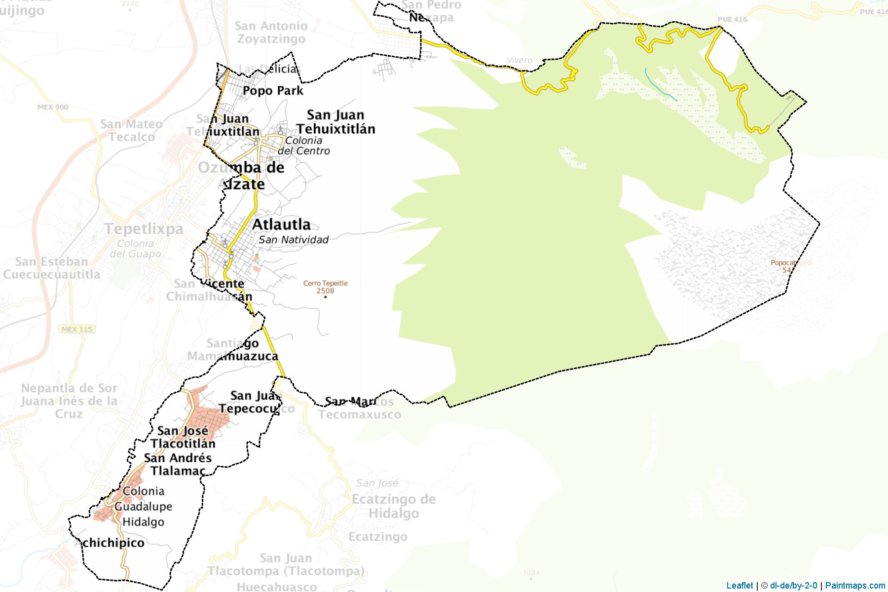 Muestras de recorte de mapas Atlautla (México)-1