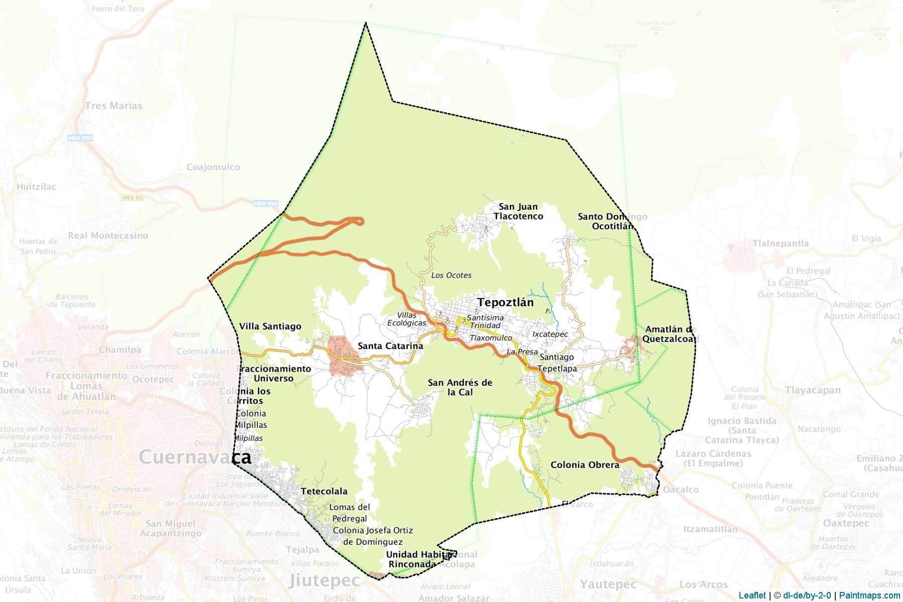 Muestras de recorte de mapas Tepoztlán (Morelos)-1