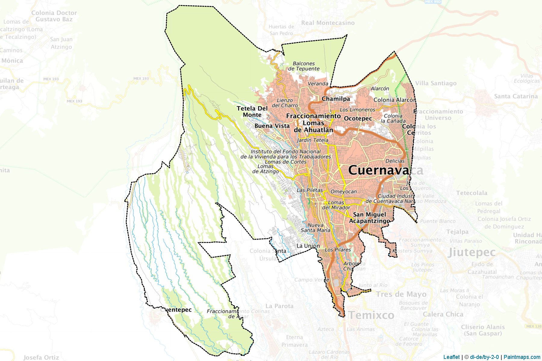 Muestras de recorte de mapas Cuernavaca (Morelos)-1