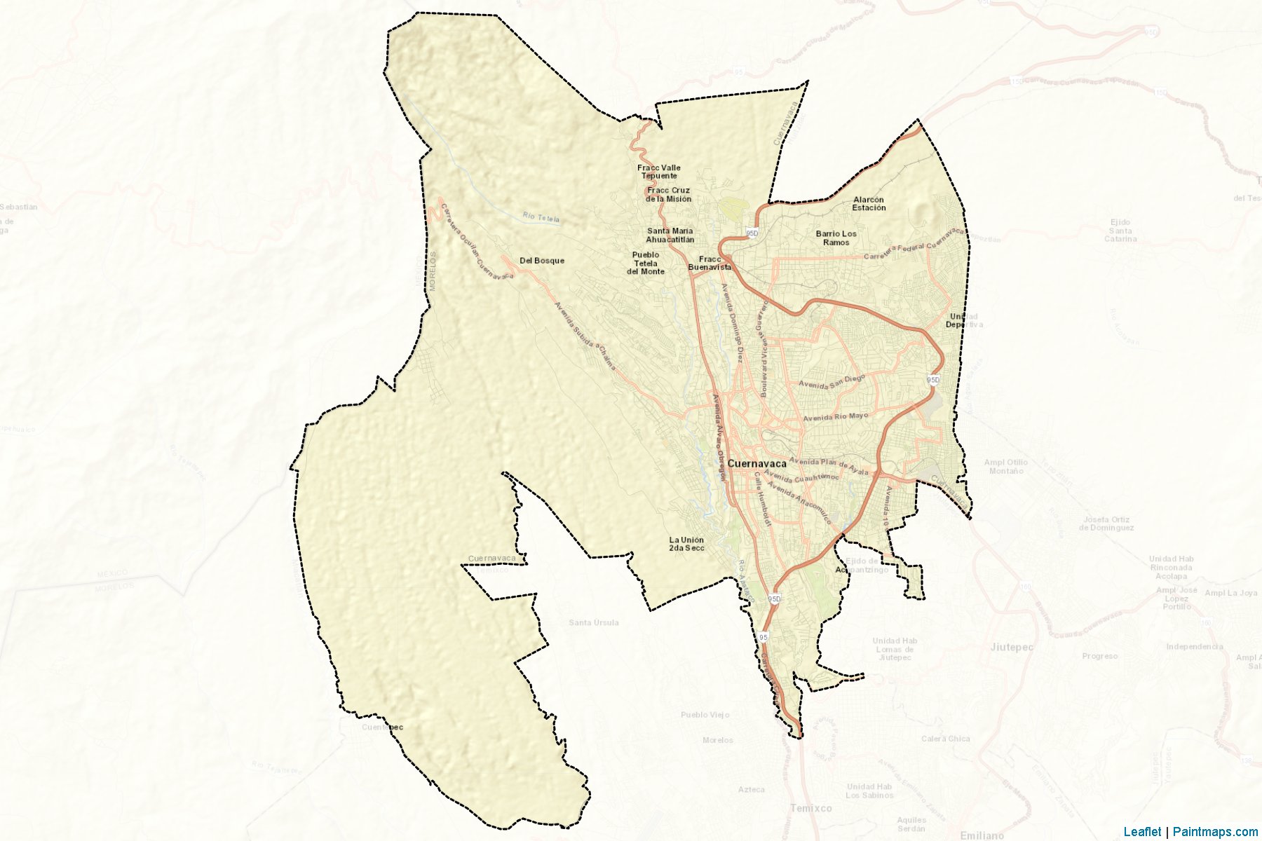 Muestras de recorte de mapas Cuernavaca (Morelos)-2