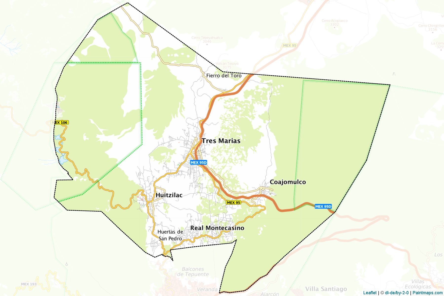 Muestras de recorte de mapas Huitzilac (Morelos)-1