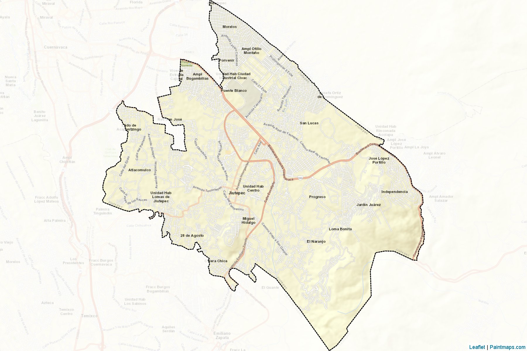 Muestras de recorte de mapas Jiutepec (Morelos)-2