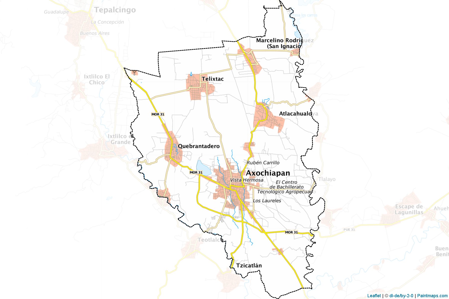 Axochiapan (Morelos) Haritası Örnekleri-1