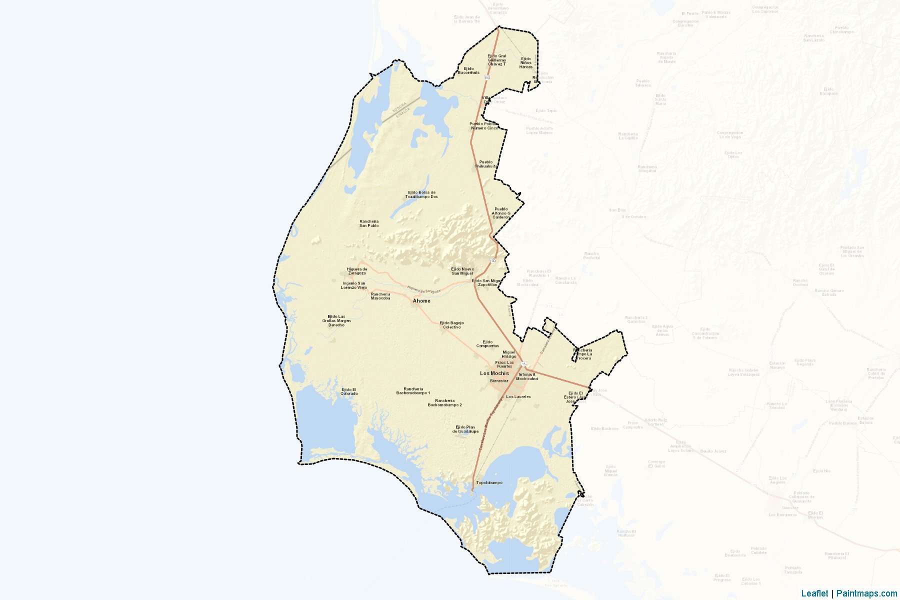 Muestras de recorte de mapas Ahome (Sinaloa)-2