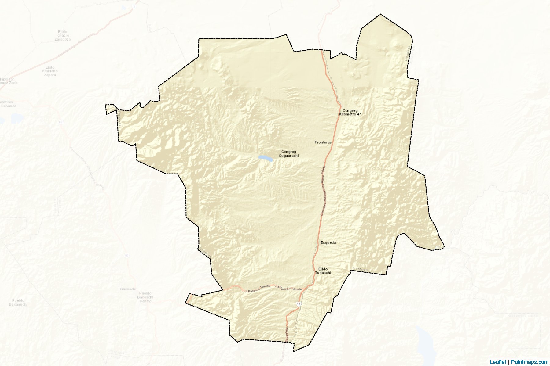 Fronteras (Sonora) Haritası Örnekleri-2