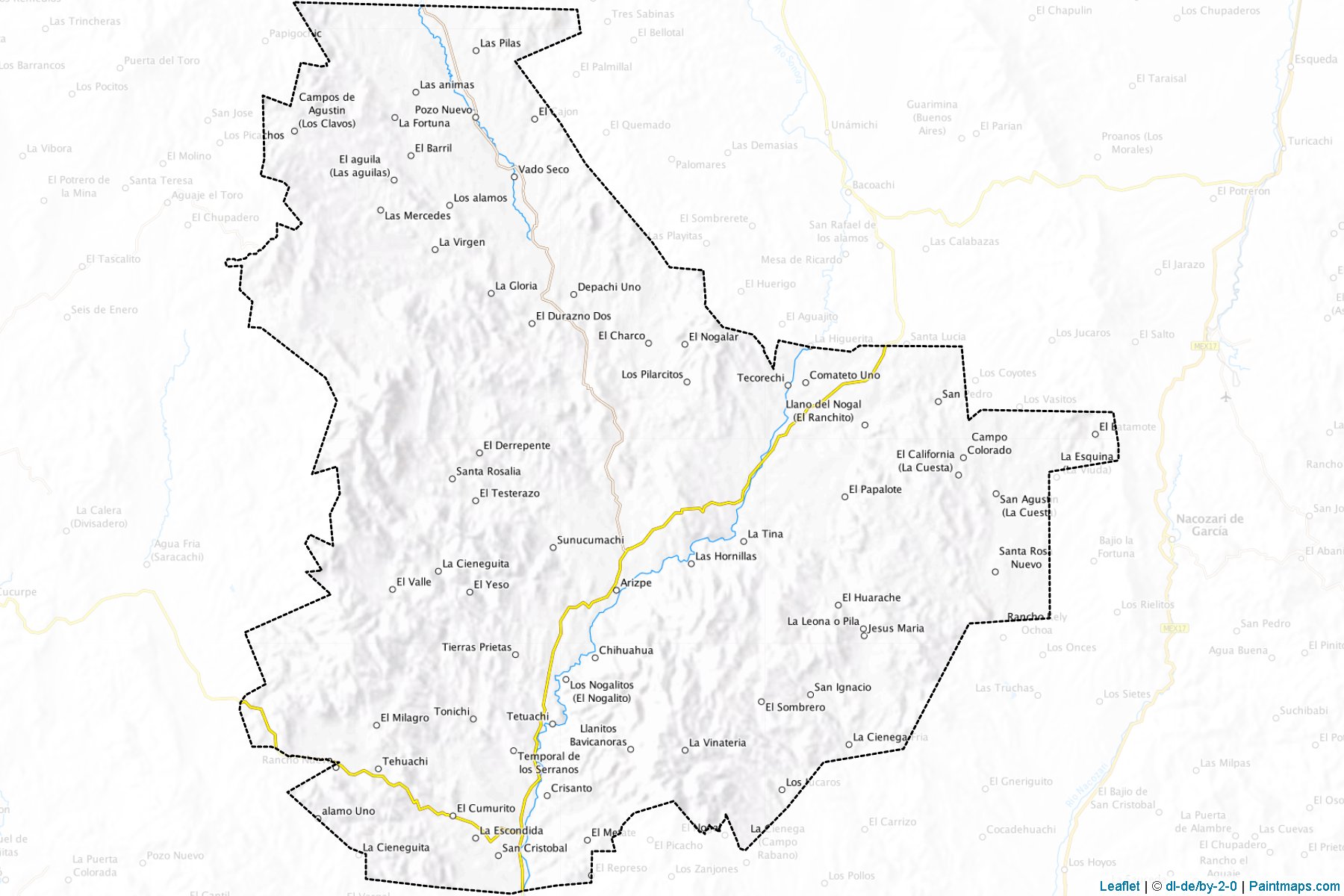 Arizpe (Sonora) Haritası Örnekleri-1