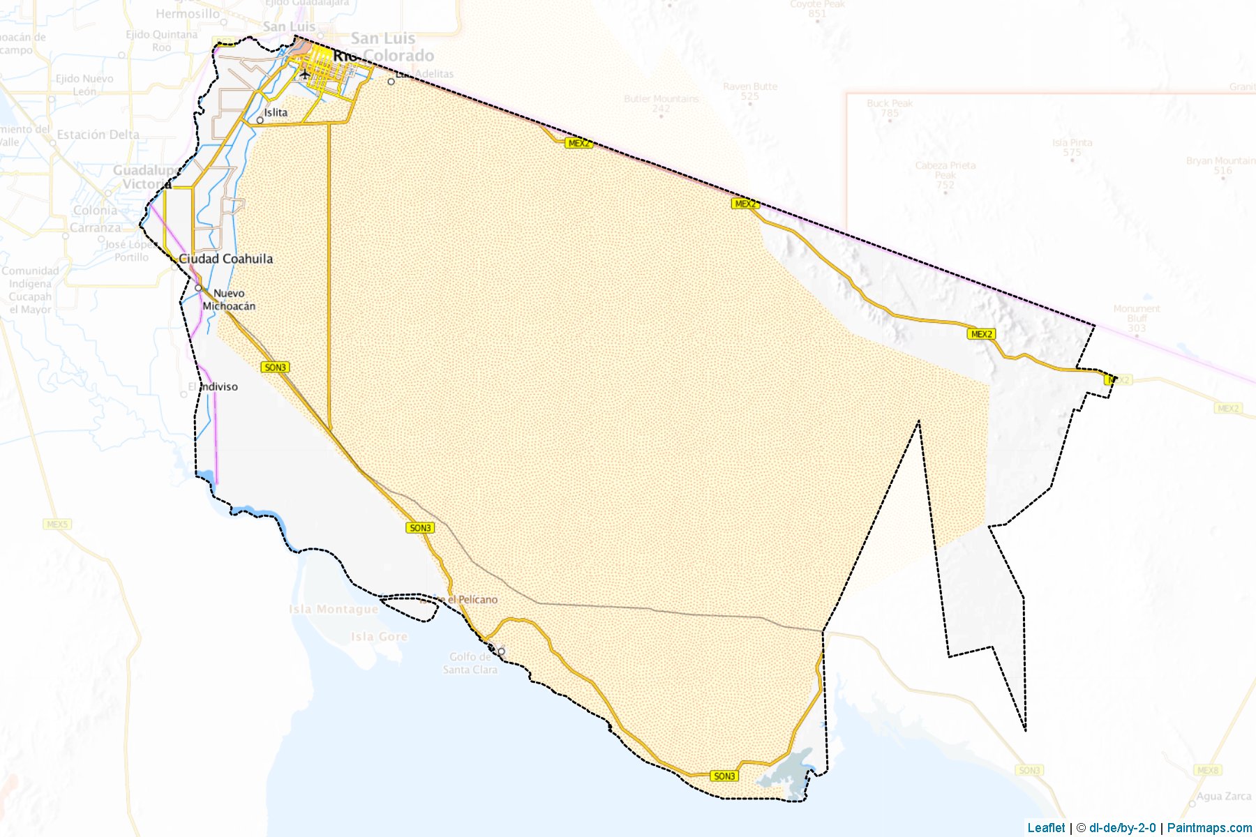 San Luis Río Colorado (Sonora) Map Cropping Samples-1