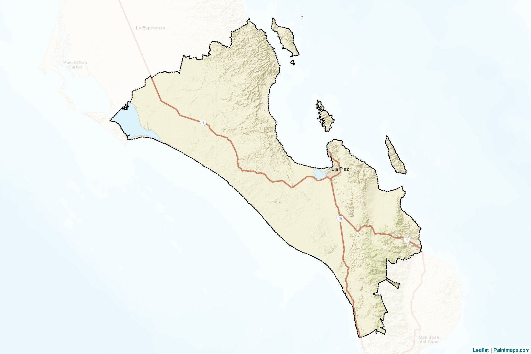 Muestras de recorte de mapas La Paz (Baja California Sur)-2