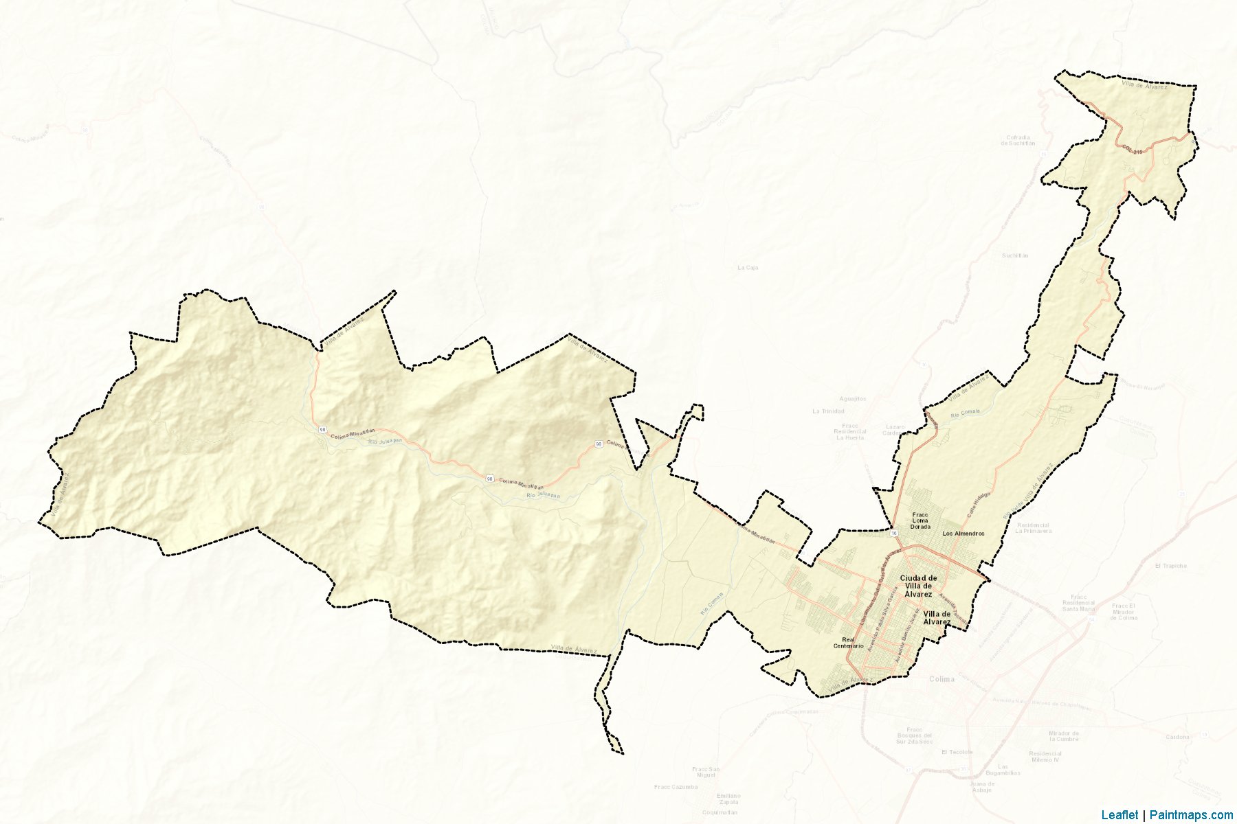 Muestras de recorte de mapas Villa de Ãlvarez (Colima)-2