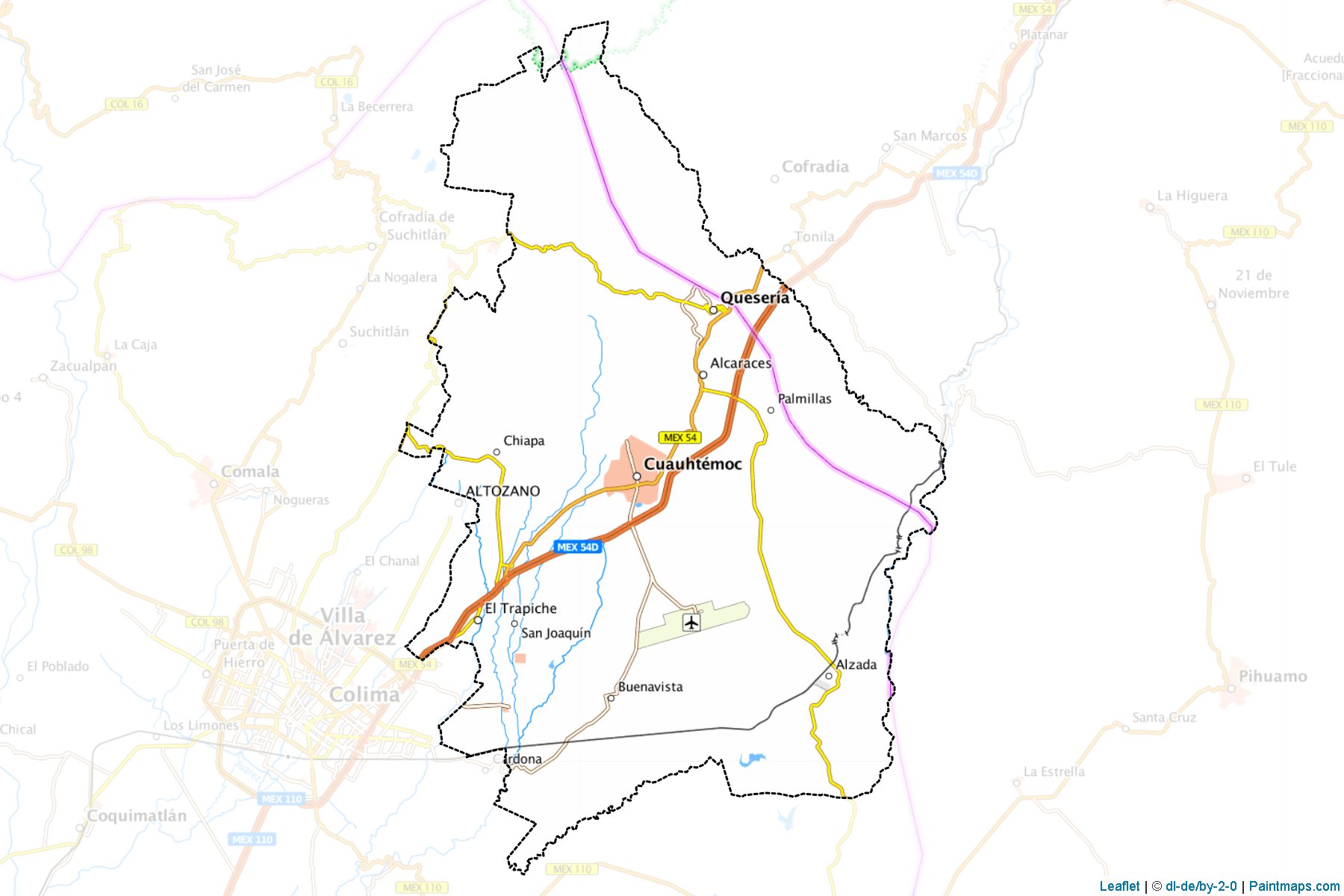 Muestras de recorte de mapas Cuauhtémoc (Colima)-1