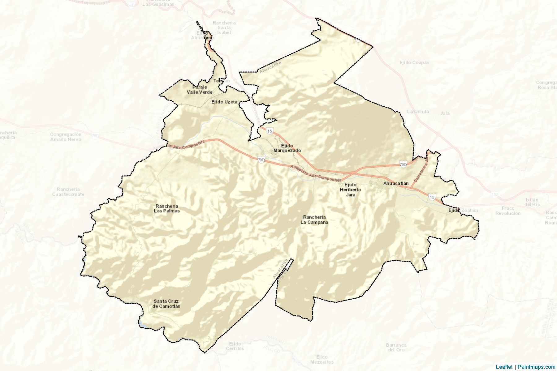 Ahuacatlán (Nayarit) Map Cropping Samples-2