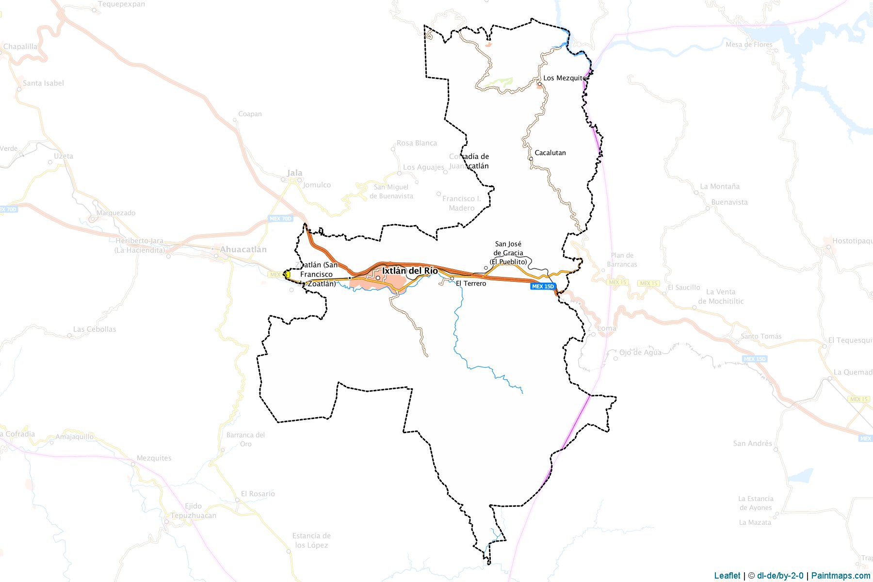 Ixtlán del Río (Nayarit) Map Cropping Samples-1