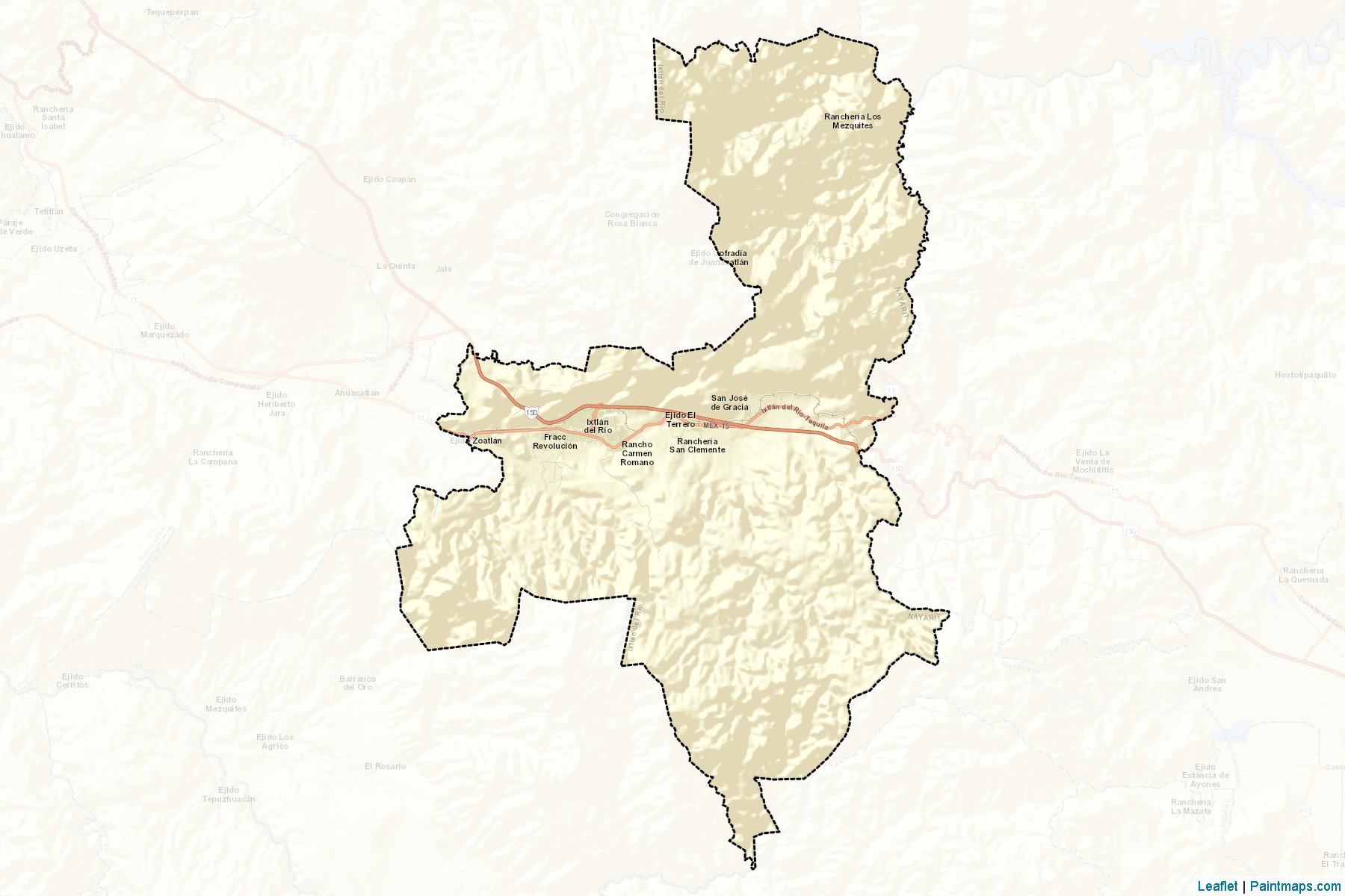 Ixtlán del Río (Nayarit) Map Cropping Samples-2