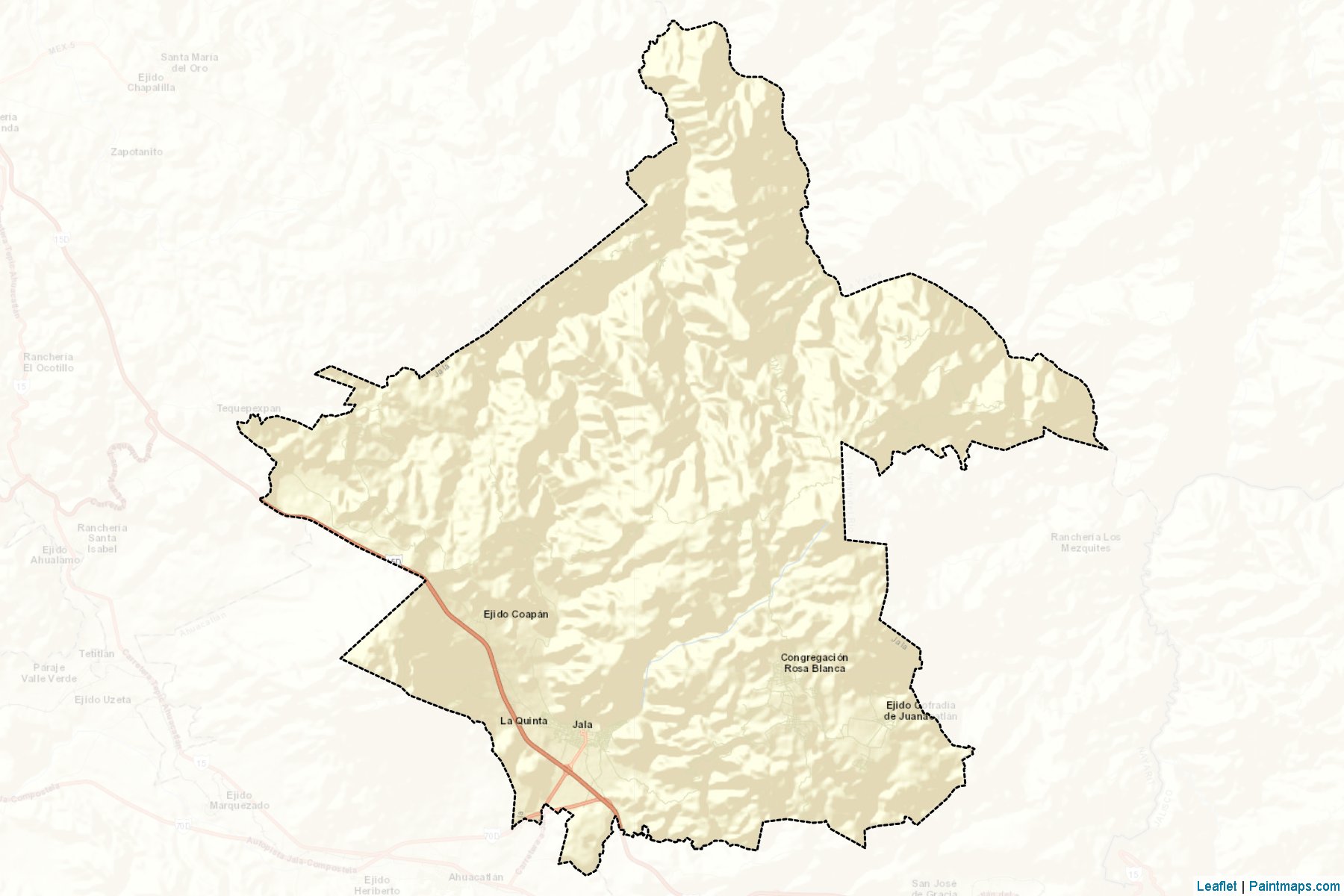 Muestras de recorte de mapas Jala (Nayarit)-2