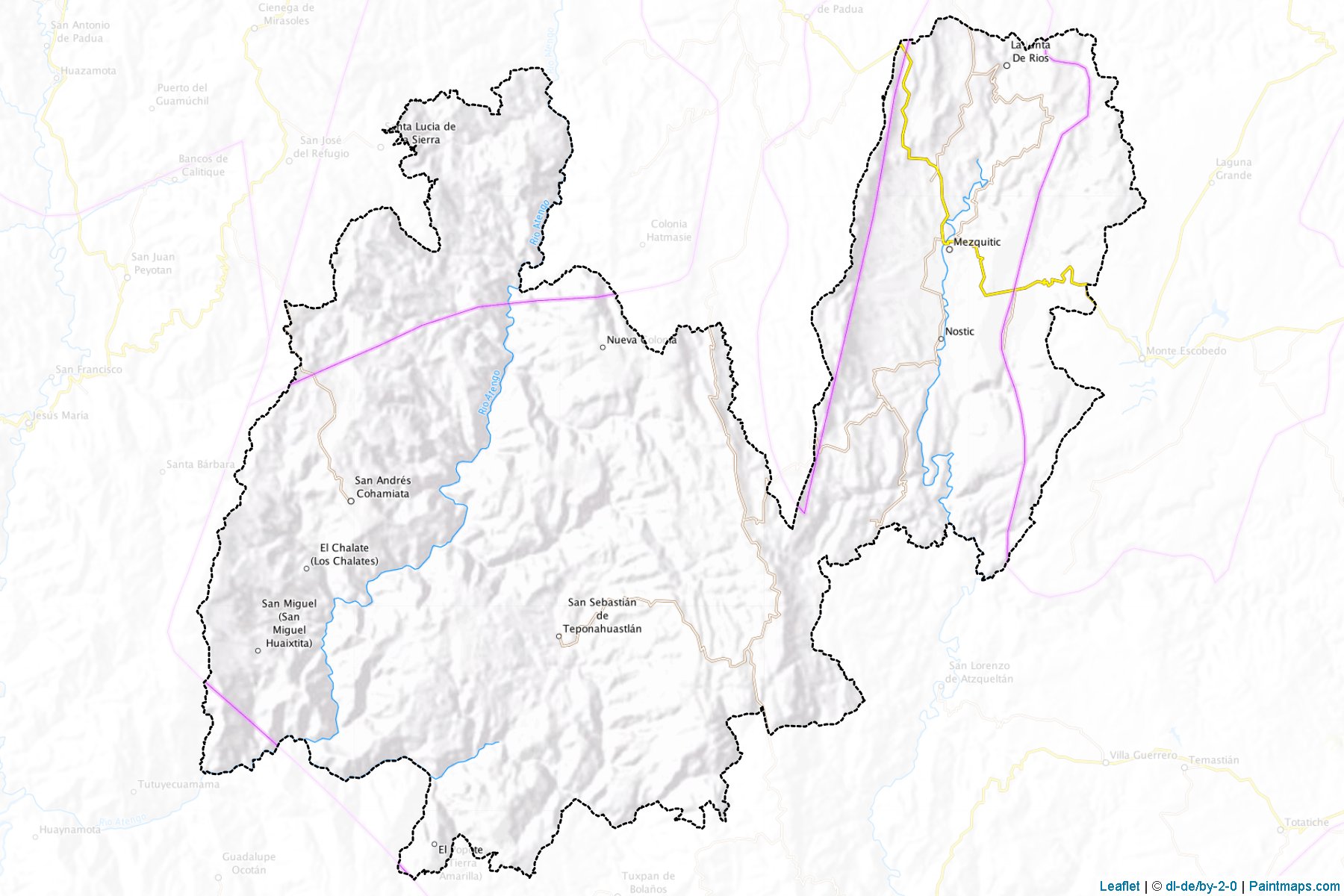 Muestras de recorte de mapas Mezquitic (Jalisco)-1