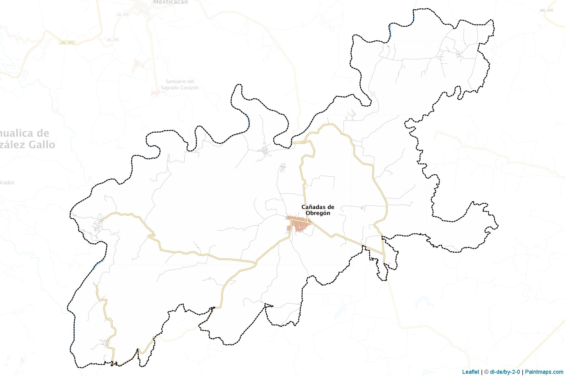 Muestras de recorte de mapas Cañadas de Obregón (Jalisco)-1