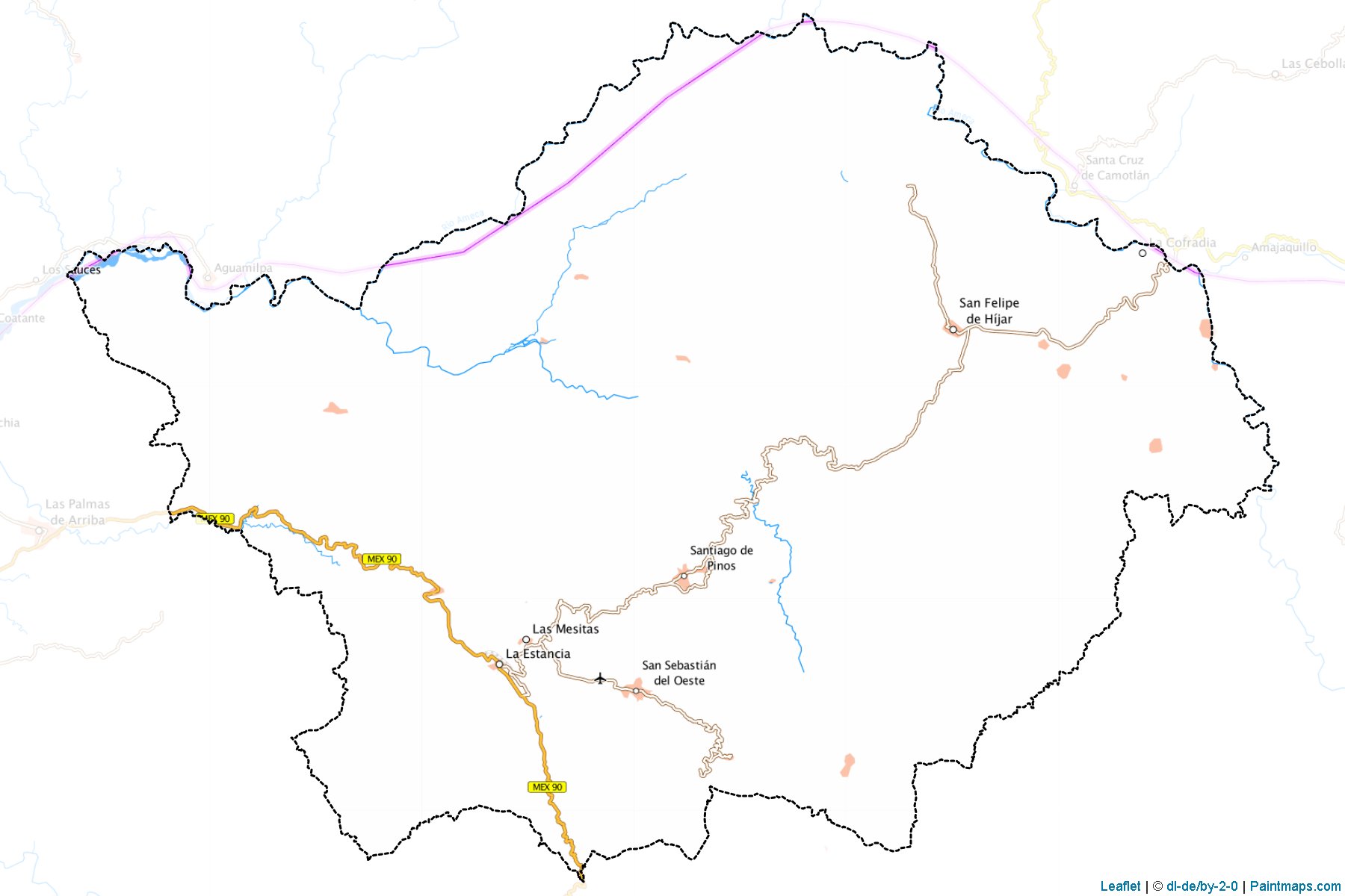 Muestras de recorte de mapas San Sebastián del Oeste (Jalisco)-1