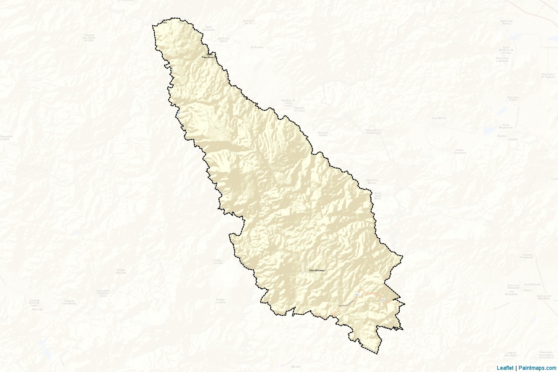 Muestras de recorte de mapas Guachinango (Jalisco)-2